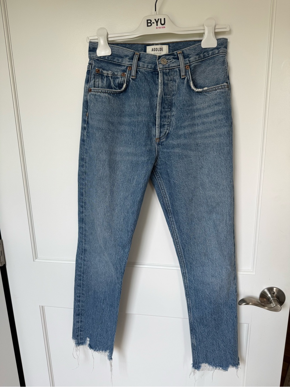 Agolde Riley Crop High Rise Straight Jeans- Haven